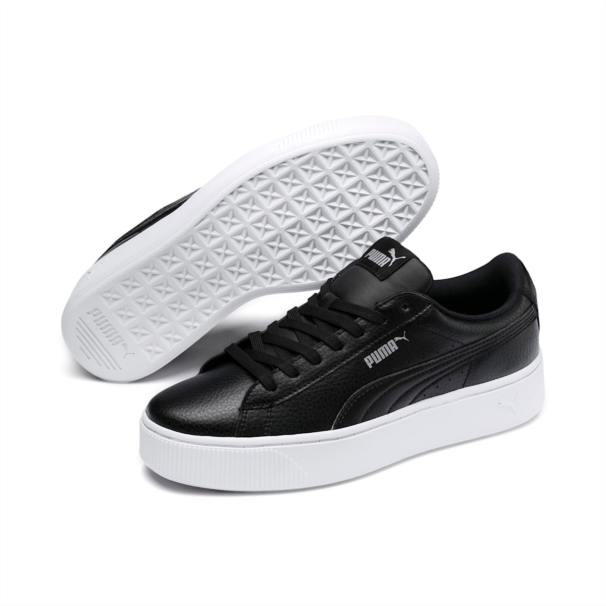 Tênis couro puma vikky stacked clearance l feminino