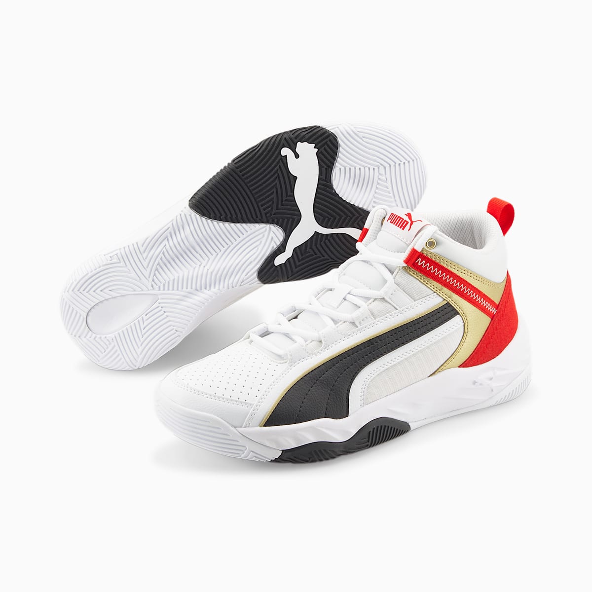 Tenis puma clearance rojos con dorado